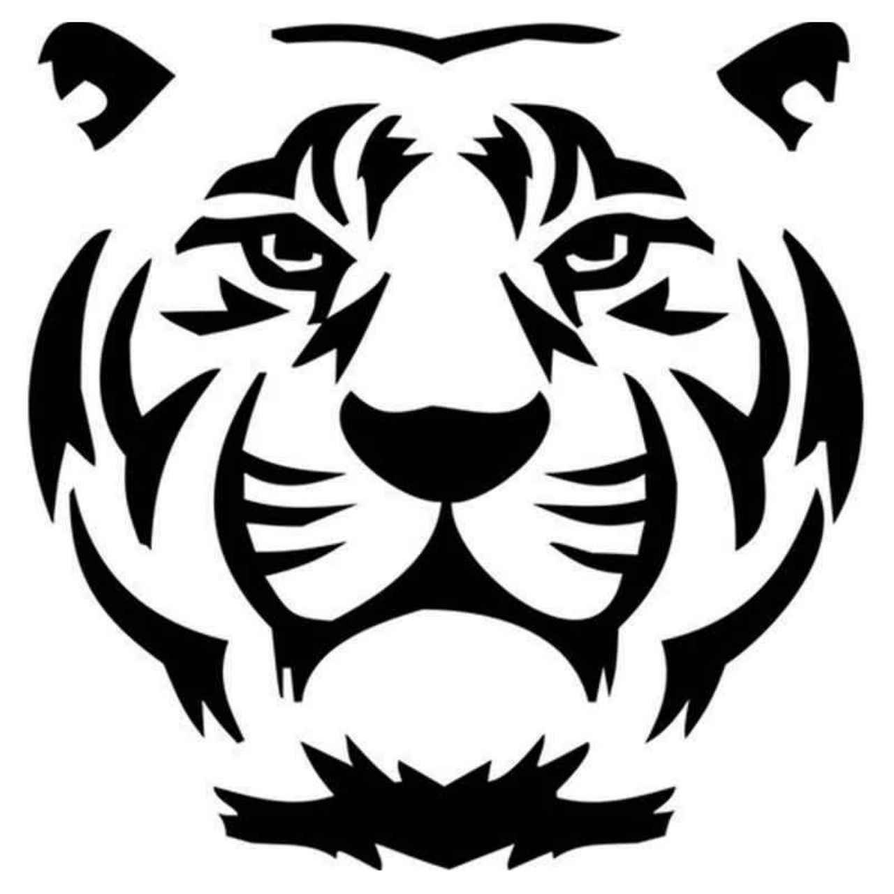 Трафарет тигра для вырезания