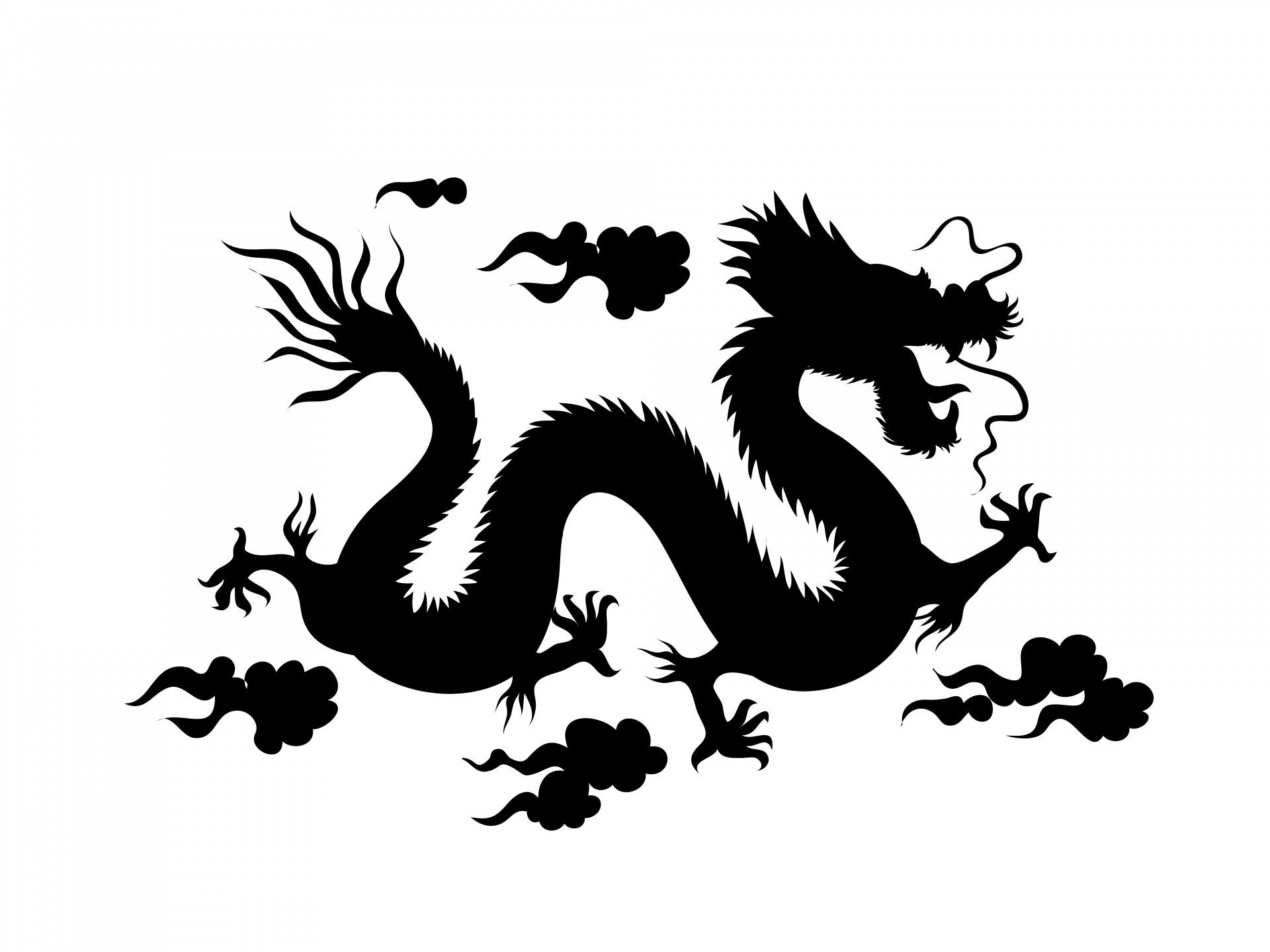 Китайский дракон трафарет