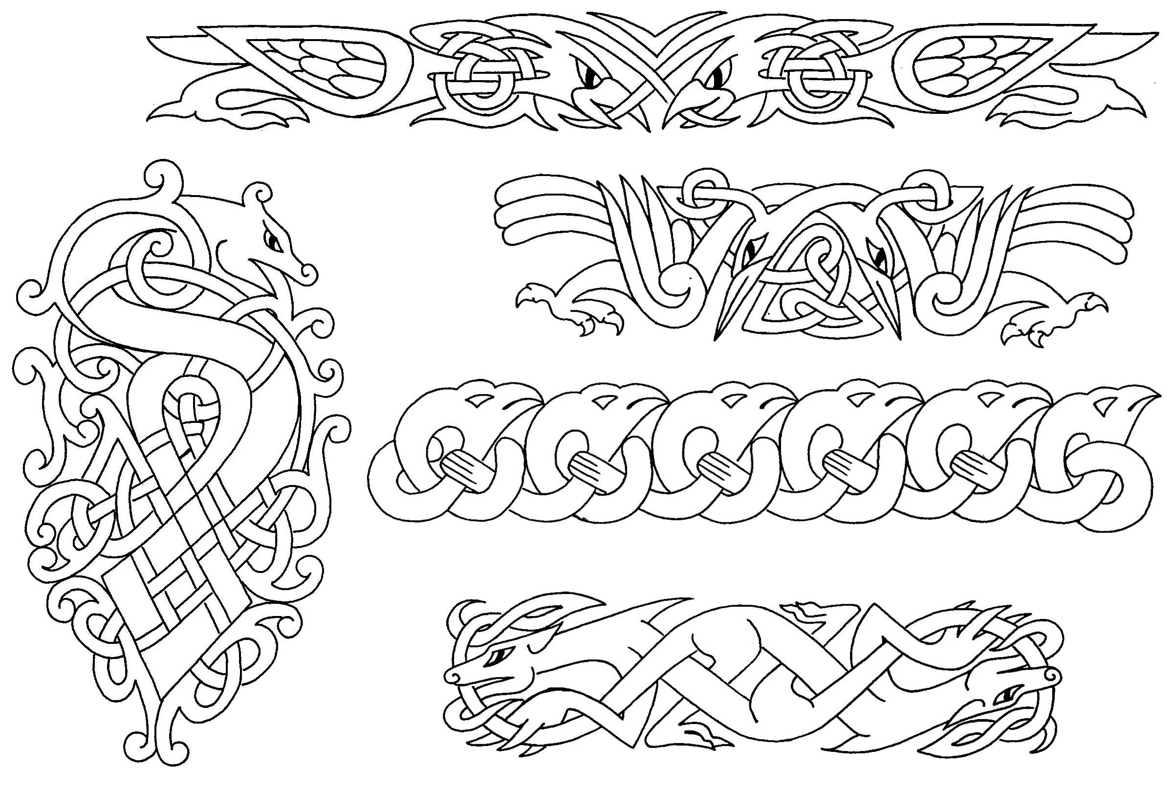 Славянский орнамент плетенка трафарет