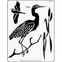 Цапля трафарет