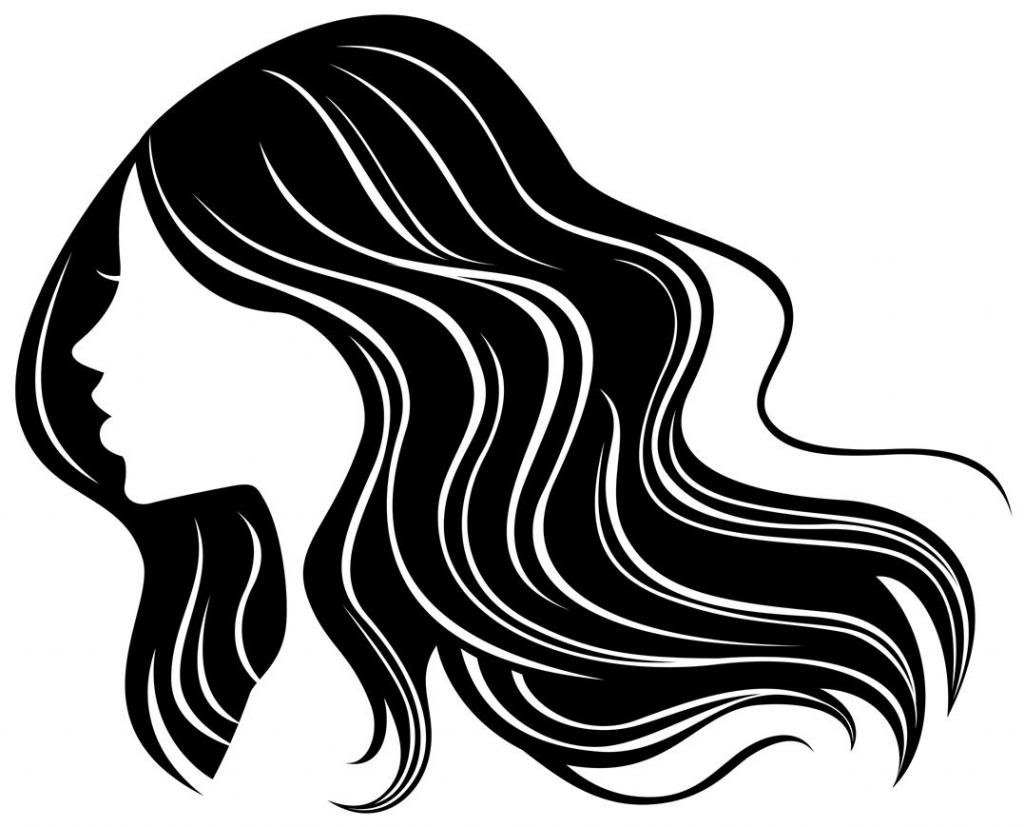 Силуэт женщины с волосами