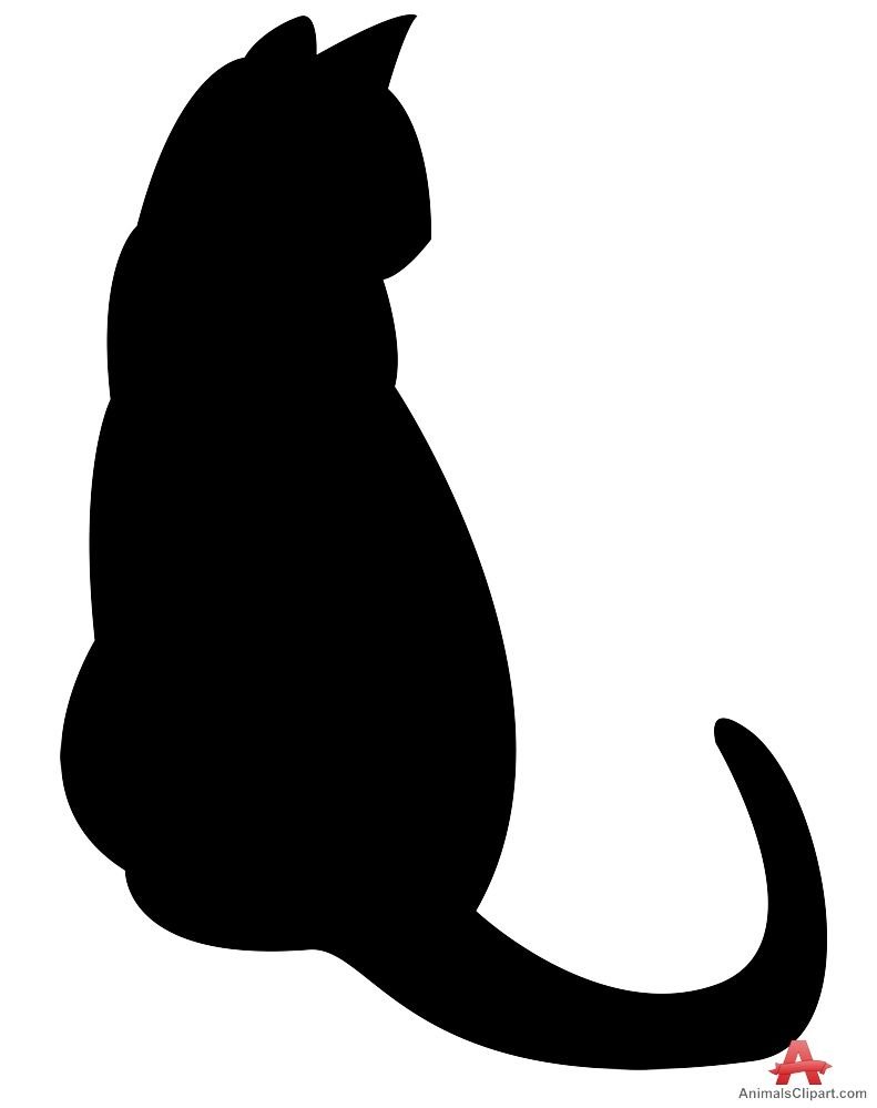 Черная кошка силуэт