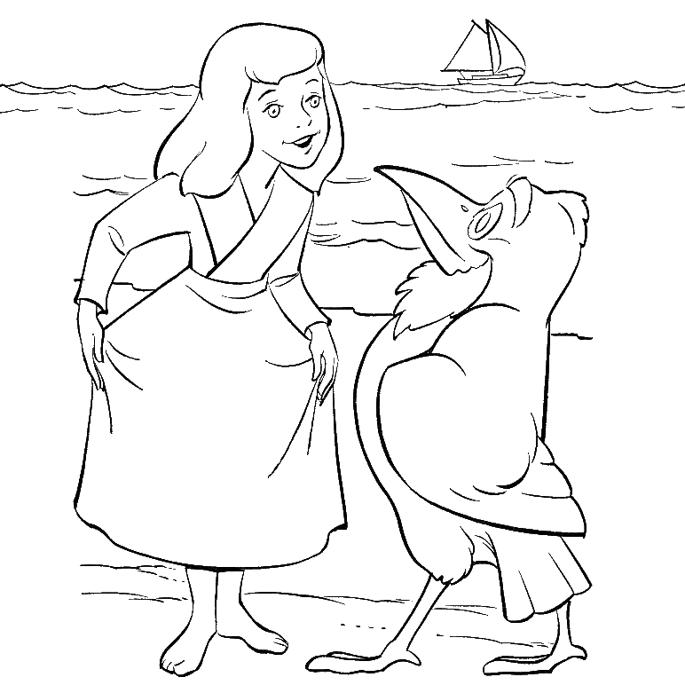 Раскраска Снежная Королева из сказки Андерсена. Нарисовать иллюстрацию к сказке снежная королева