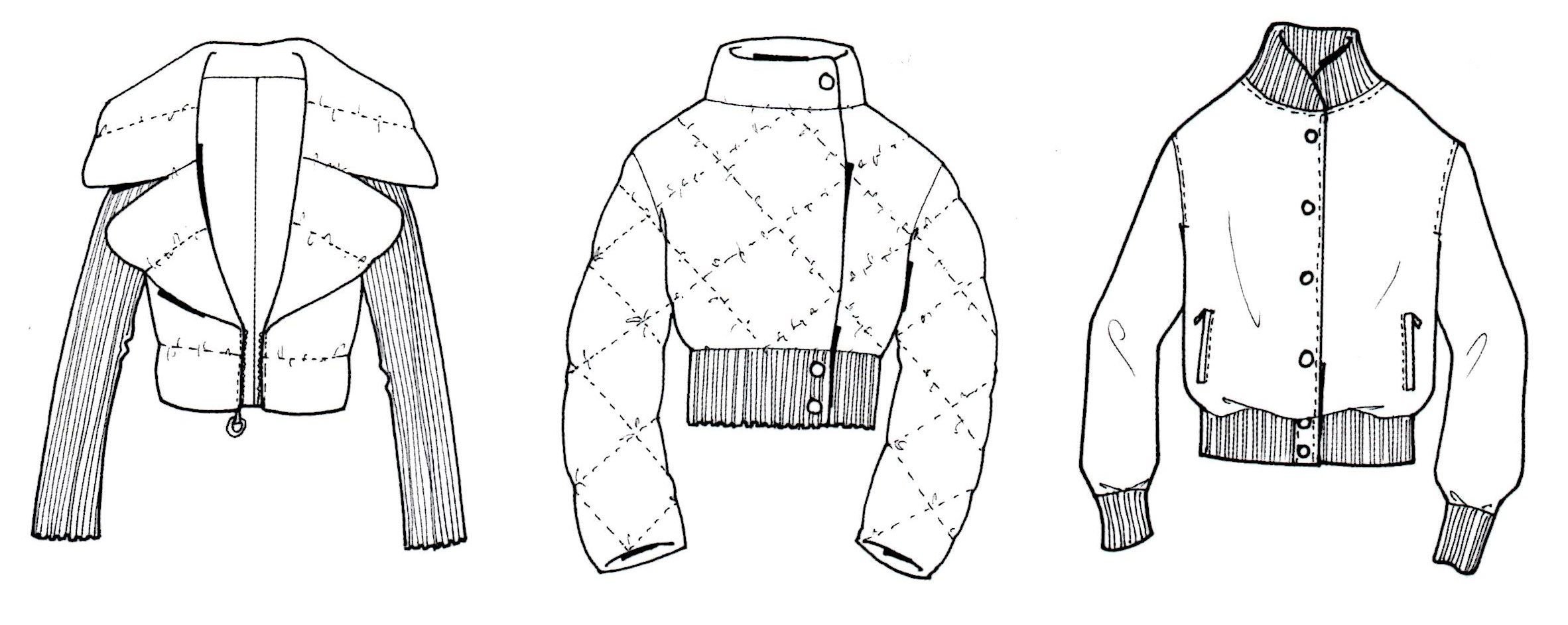 Технический рисунок куртки женской