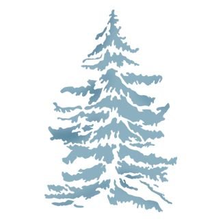 Трафарет елки на окно пастой