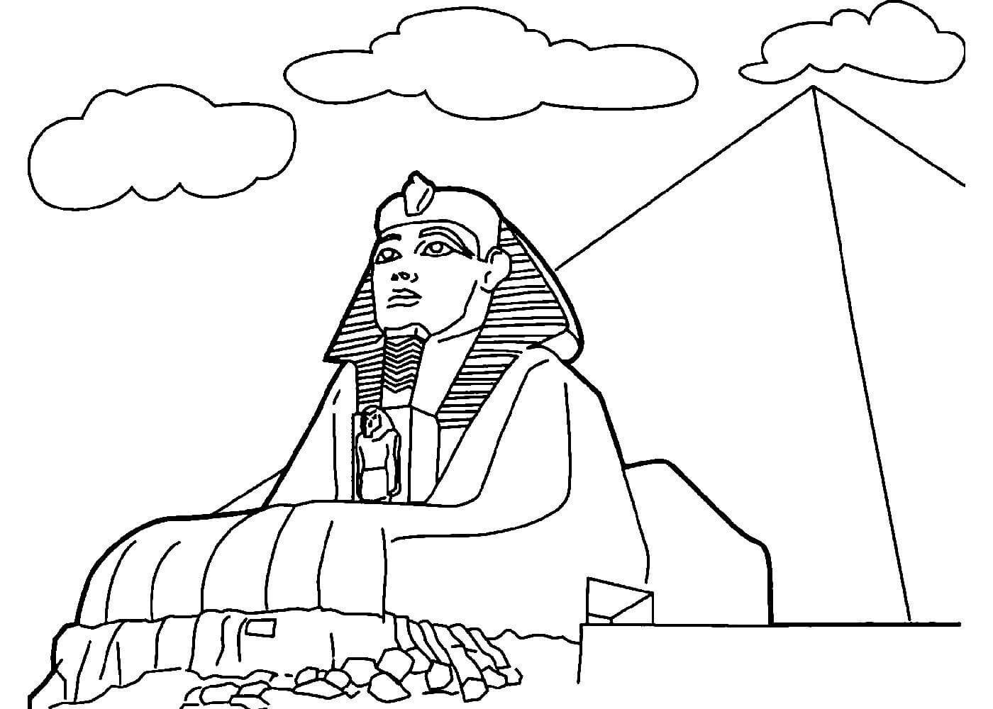 Пирамида Хеопса и сфинкс Рисованные
