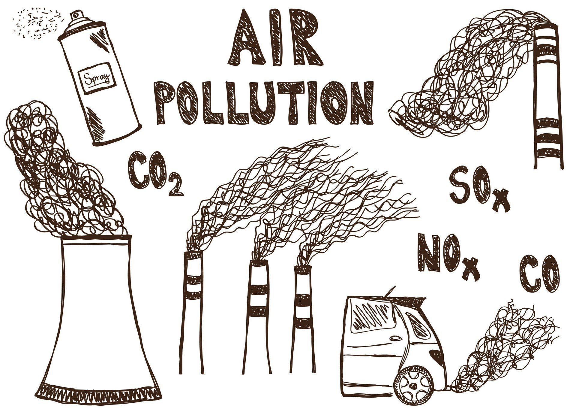 Рисунок на тему загрязнение воздуха