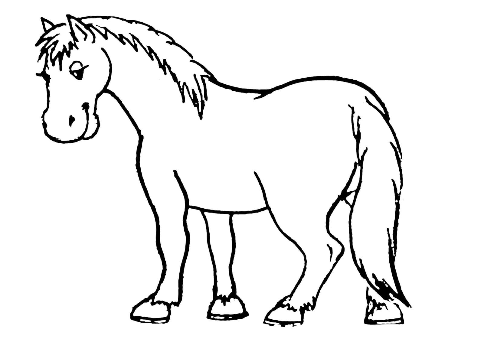 Раскраска лошадка для детей 3-4 лет