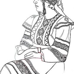 Мордовская женщина раскраска