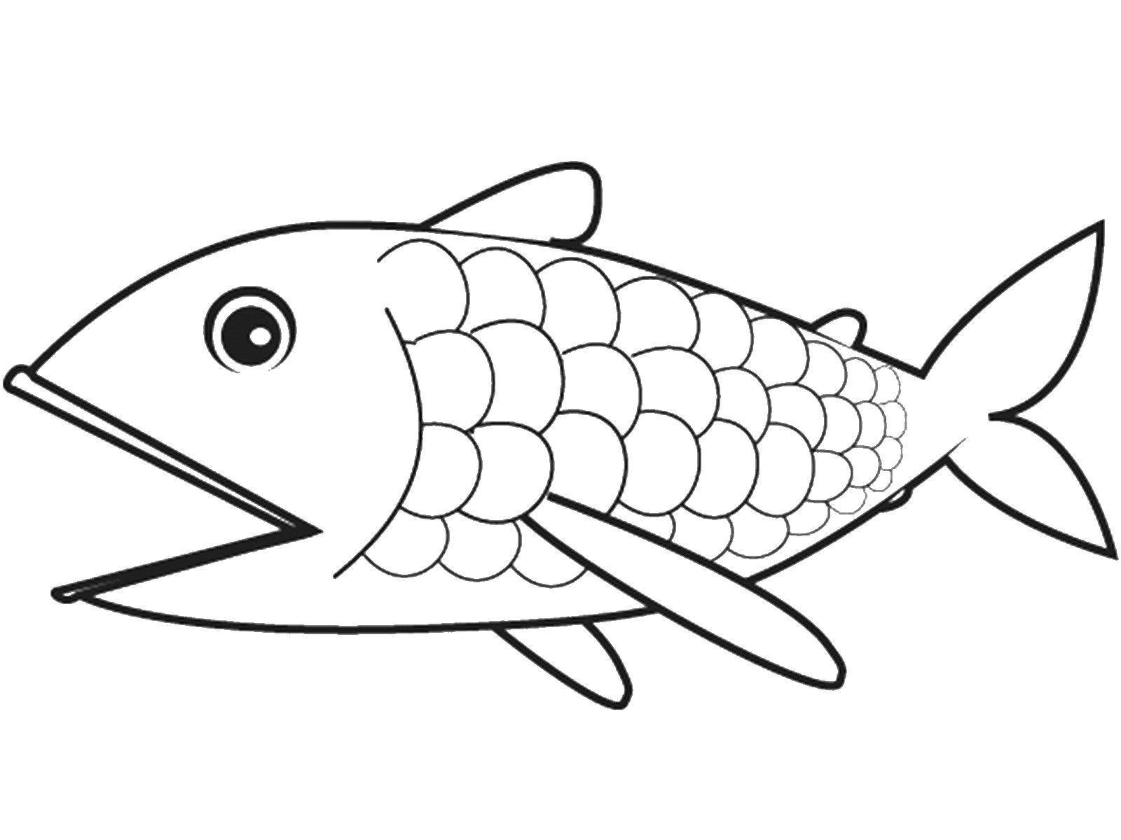 Рыба для раскрашивания для детей