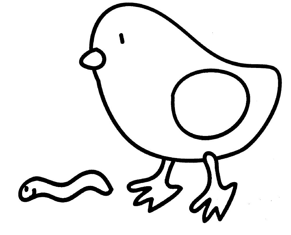 Птичка раскраска для детей 2-3 лет