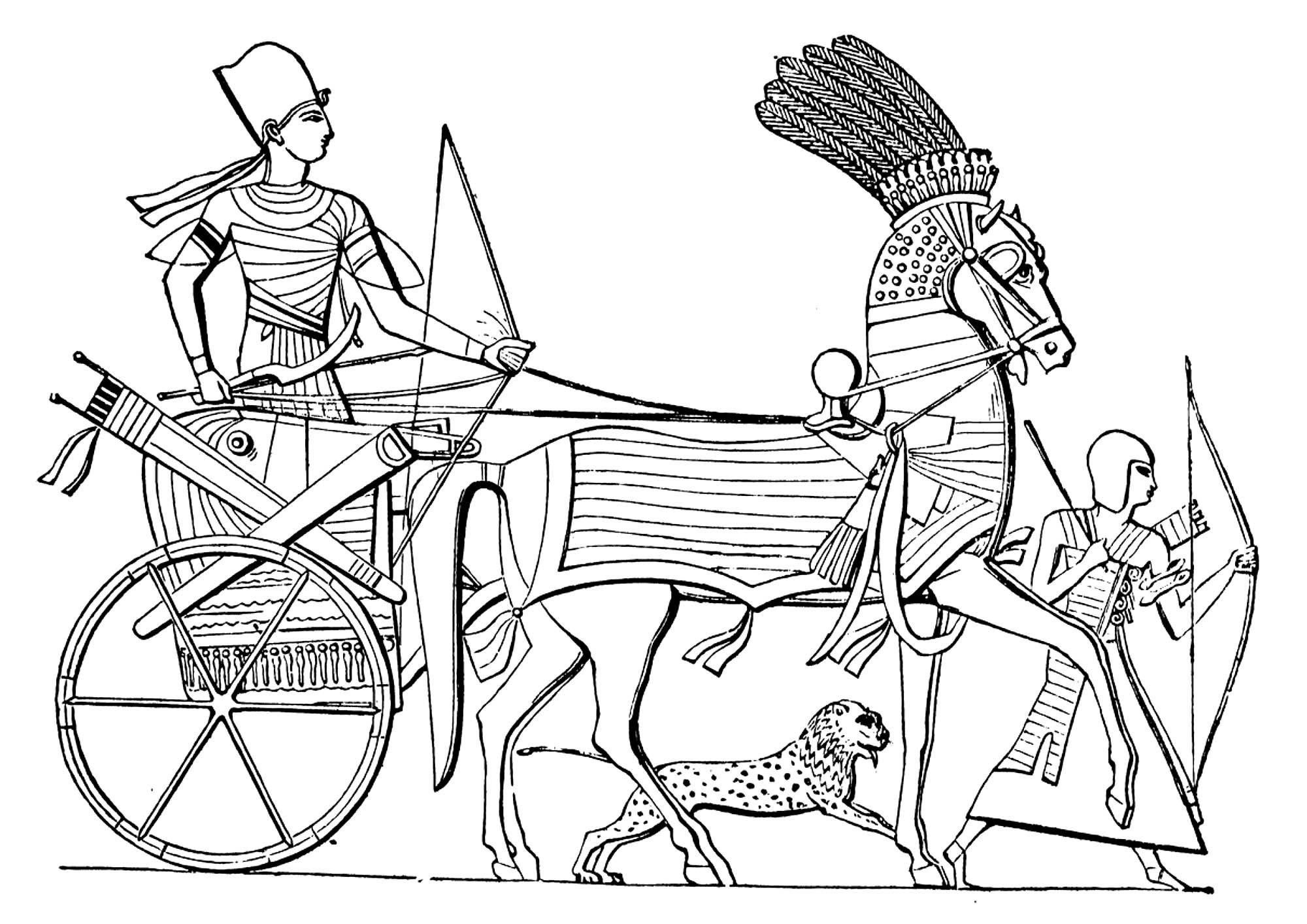 Боевая колесница фараона в древнем Египте