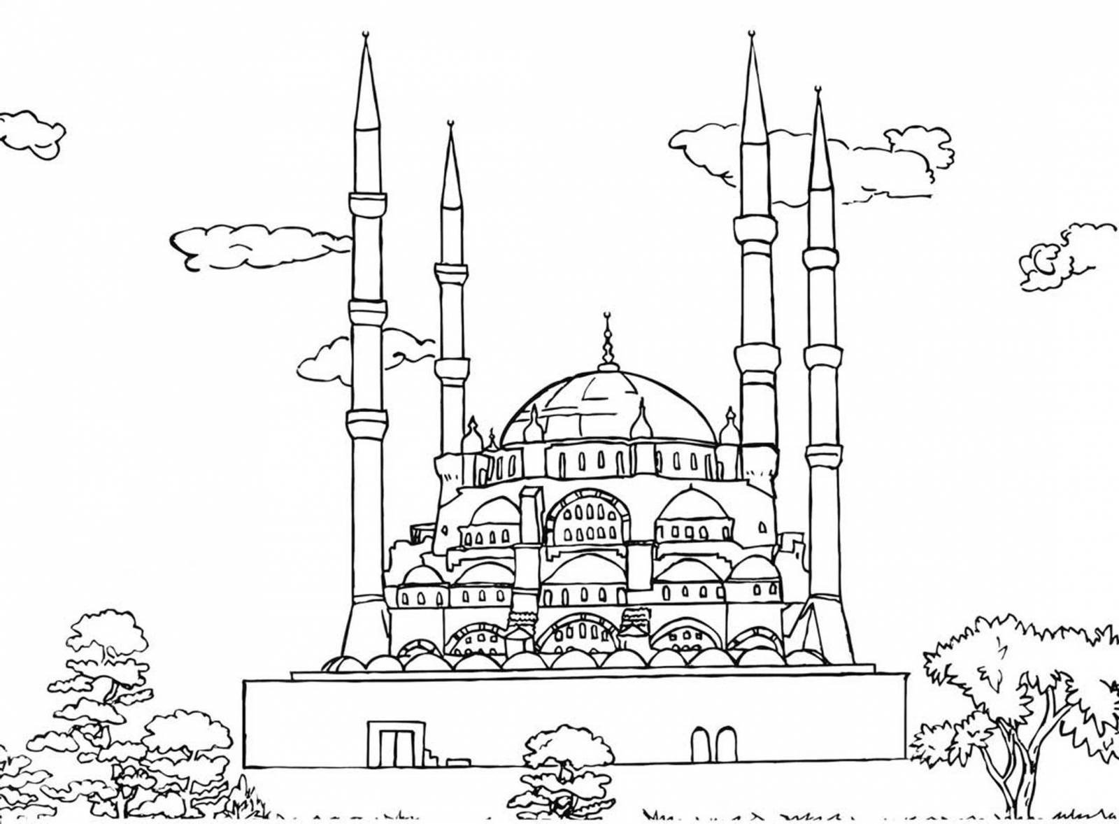 Раскраска мечеть сердце Чечни