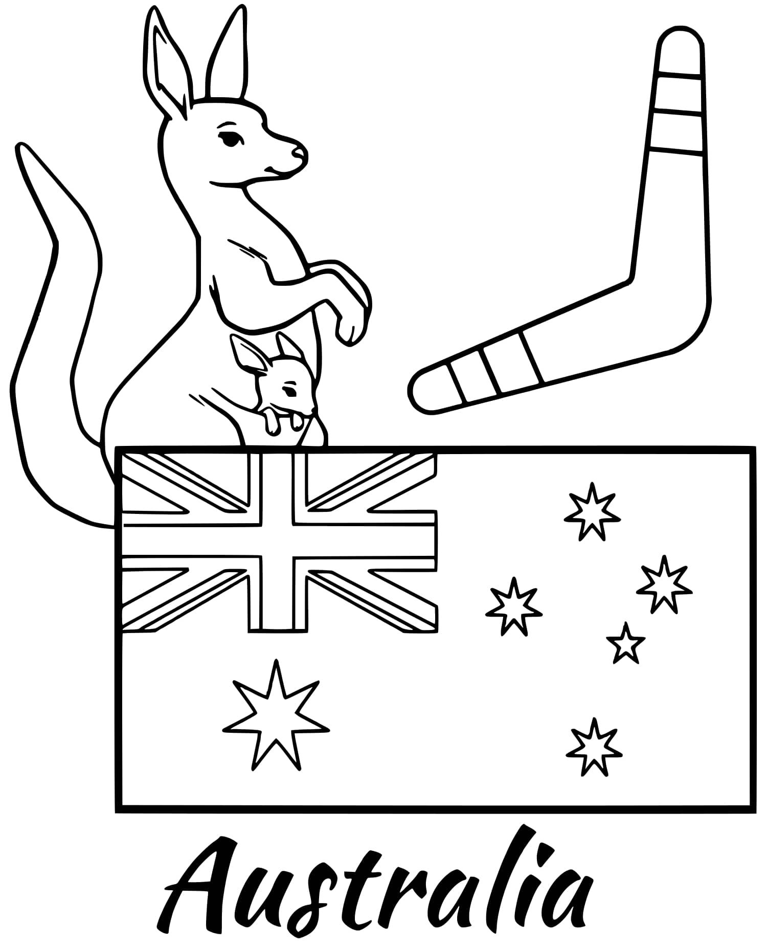 Австралия флаг и герб раскраска