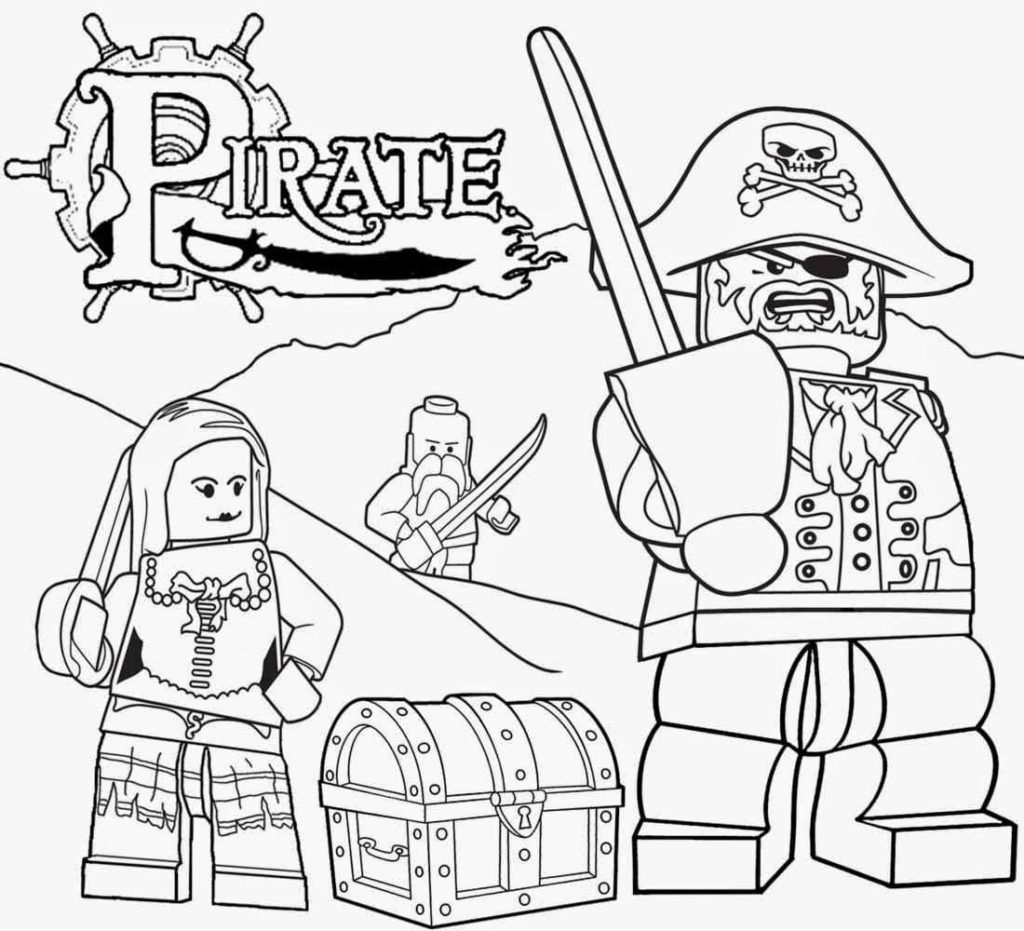 Раскраска пираты Карибского моря для детей лего
