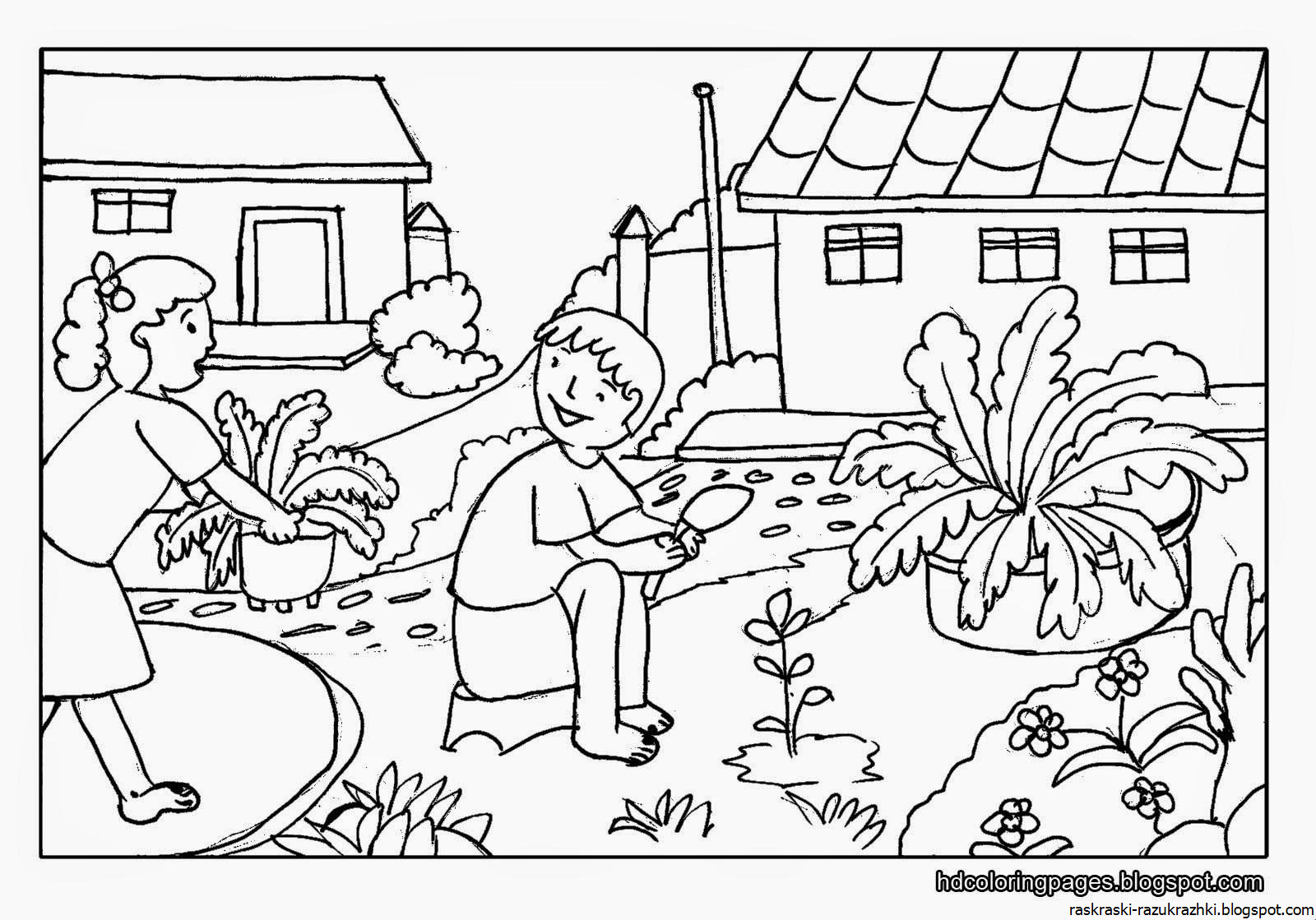 Садик раскраска для детей распечатать. Раскраска. В огороде. Огород раскраска для детей. Раскраска сад и огород для детей. Раскраска. В детском саду.