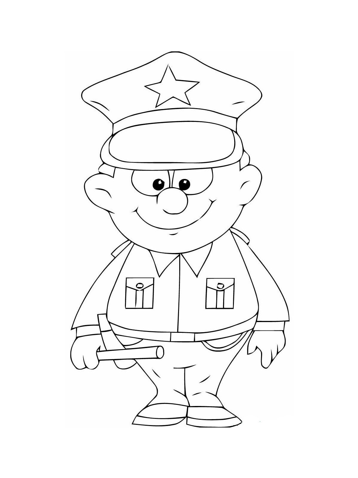 Полиция рисунок для детей раскраска