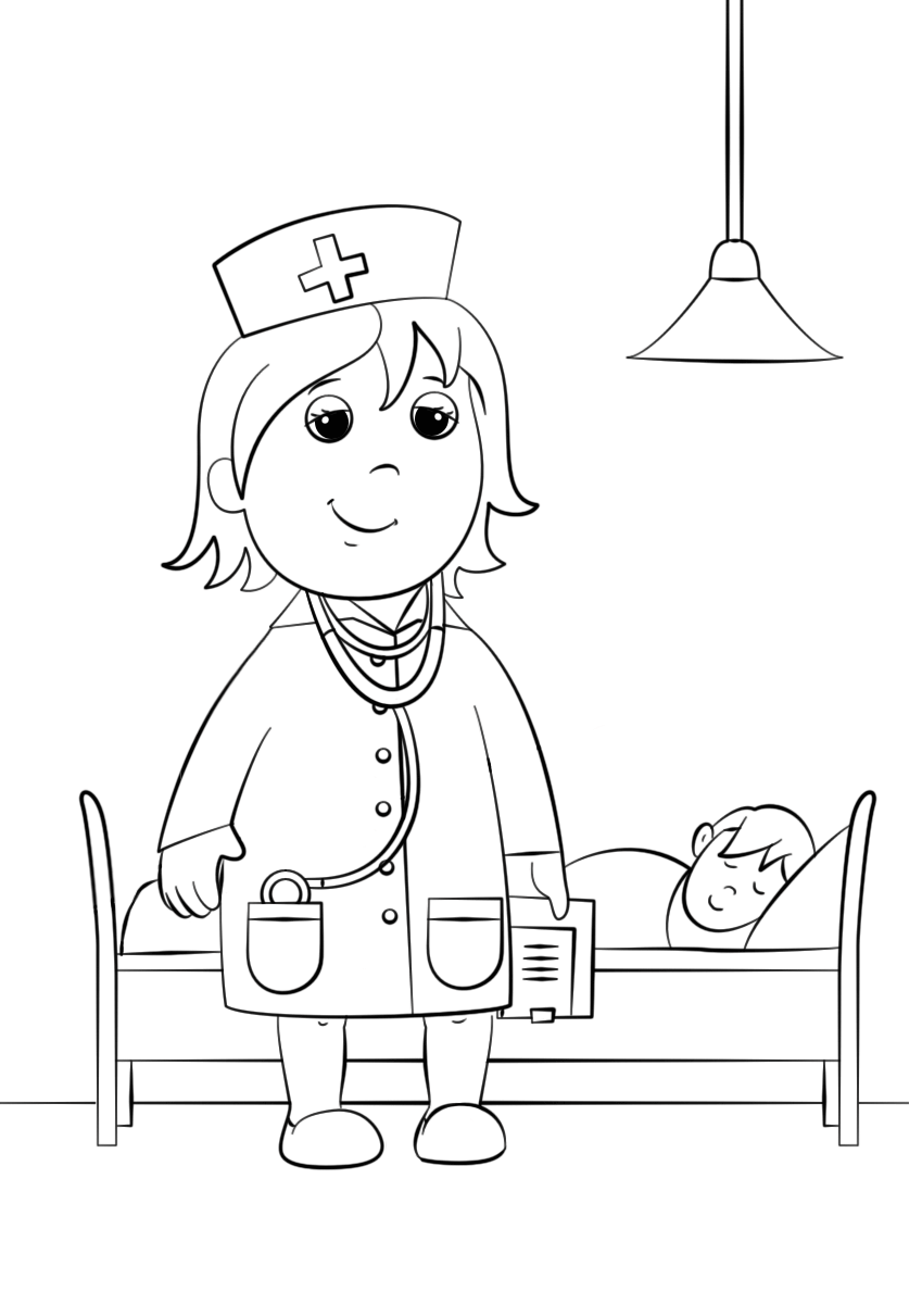 Раскраска профессия врач для детей