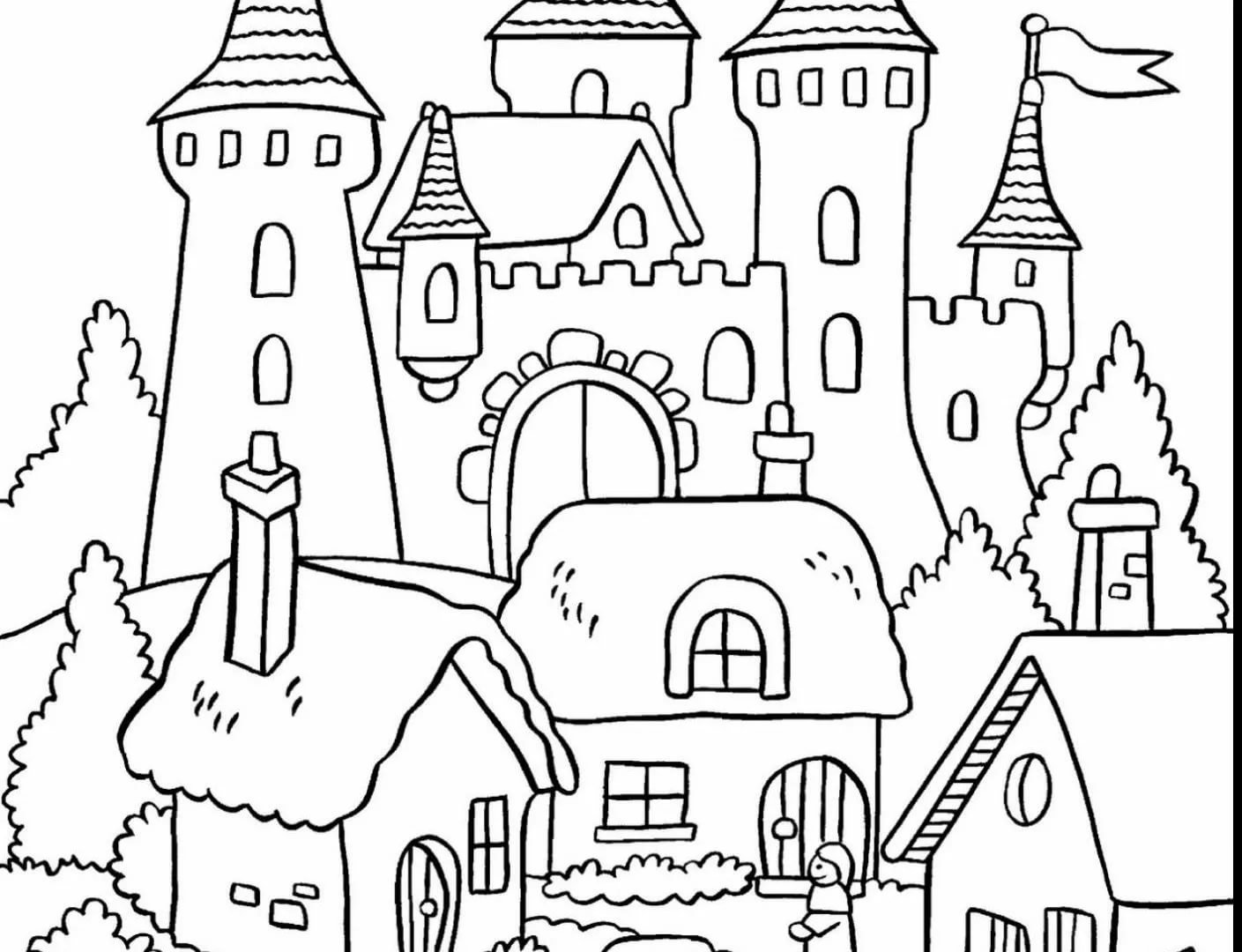 Раскраска сказочный городок