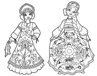 Русская красавица раскраска для детей