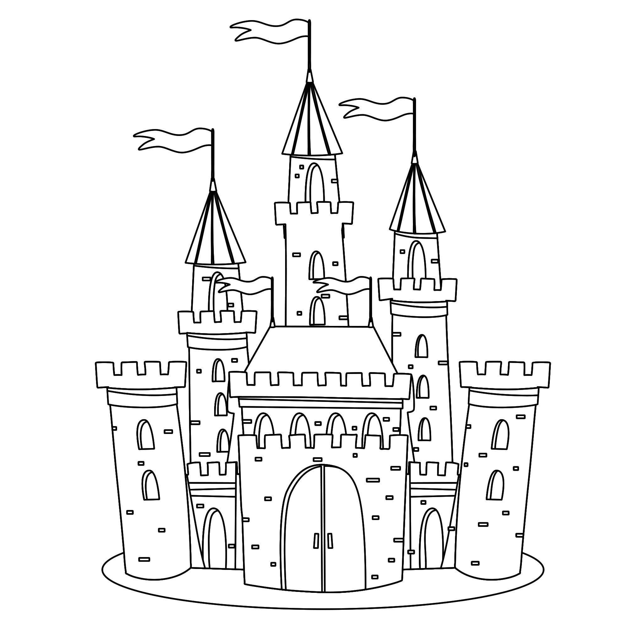 Замок для раскрашивания для детей