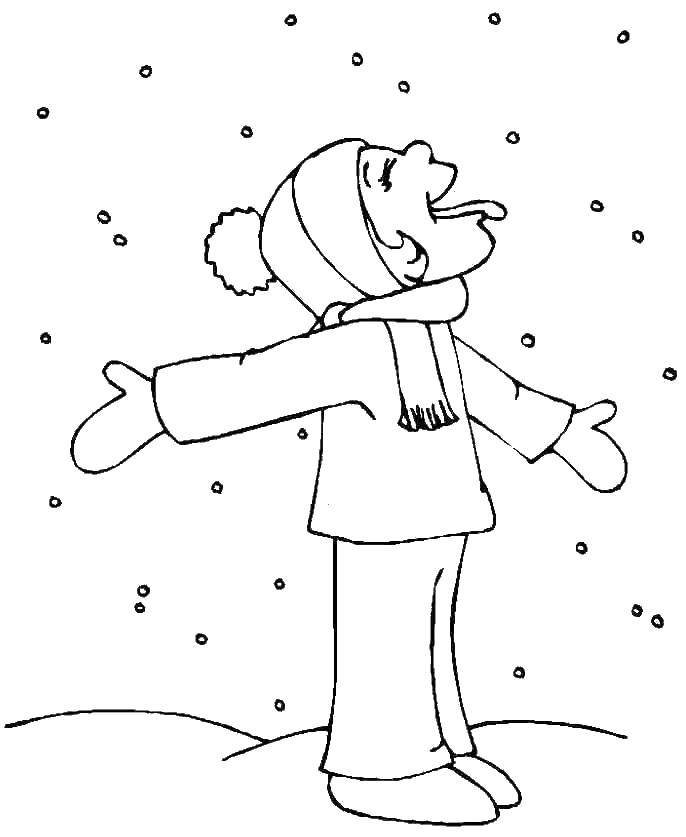 Первый снег раскраска для детей