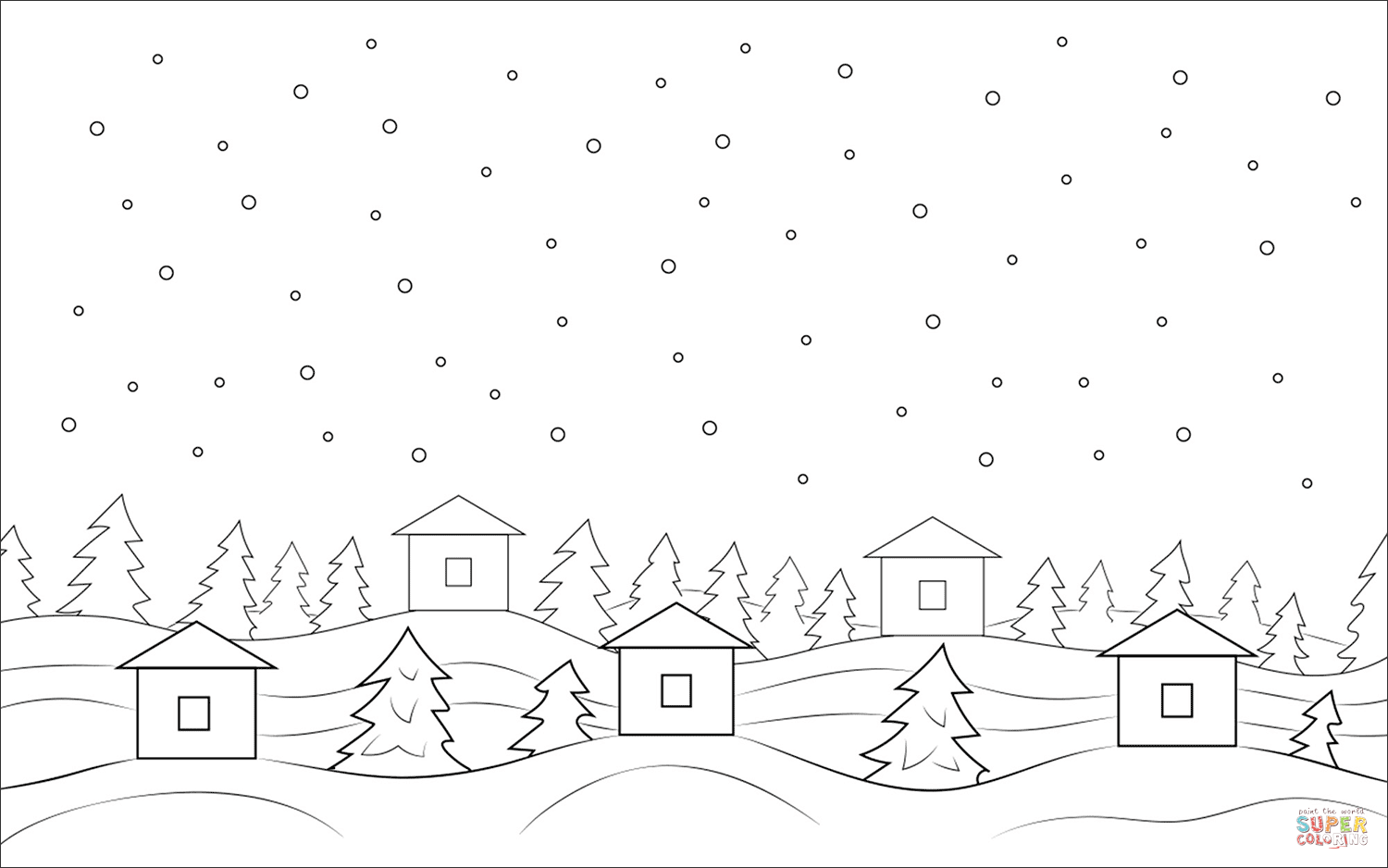 Раскрасим снег. Зимний пейзаж раскраска. Раскраска зимний пейзаж для малышей. Зима раскраска для детей. Снег раскраска для детей.