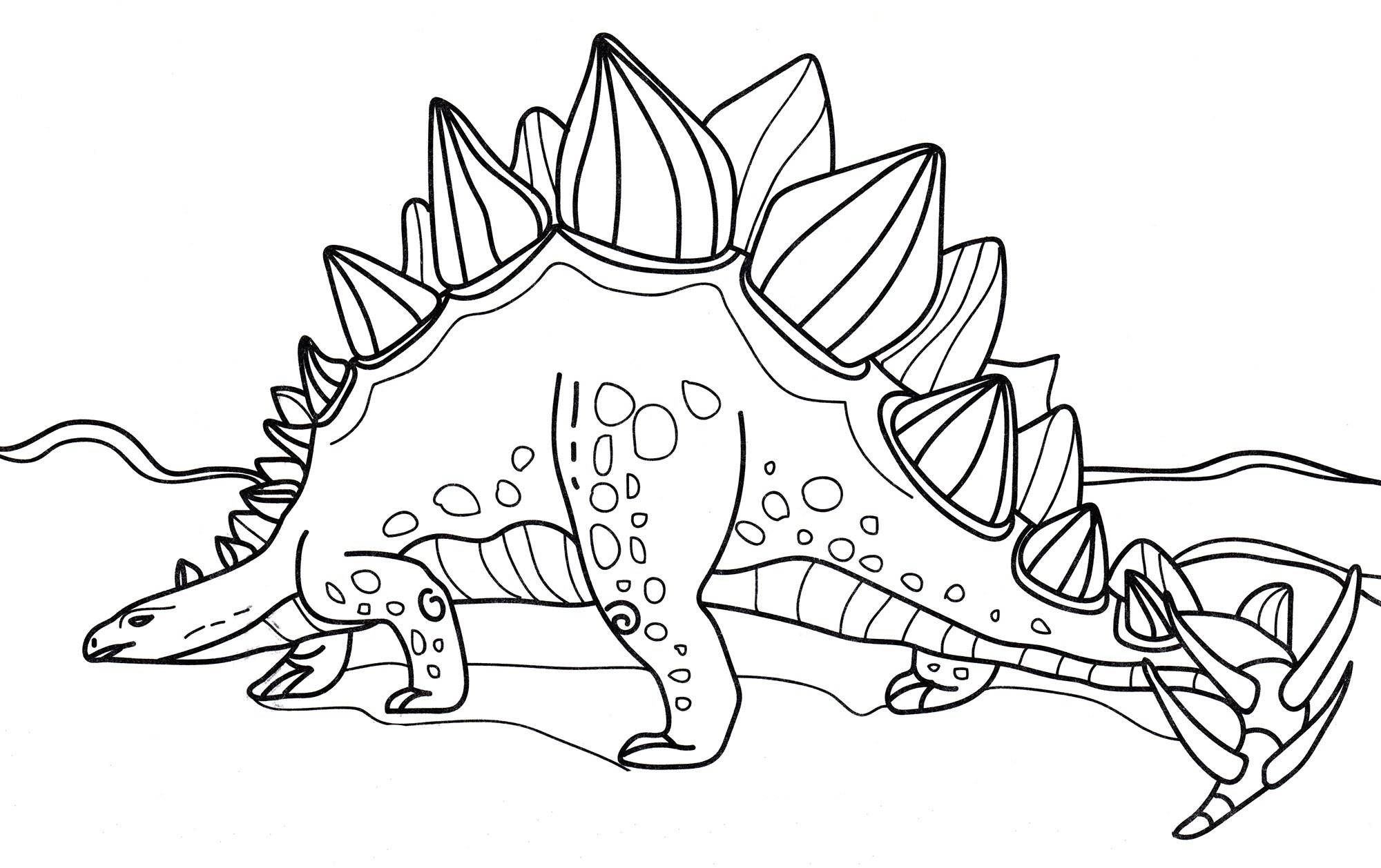 Поезд динозавров Стегозавр раскраска