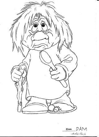 Домовенок Кузька Александрова раскраска