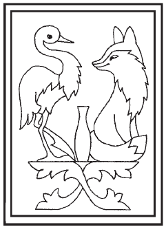 Лиса и журавль картинки раскраски