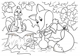 Лиса и кувшин раскраска для детей