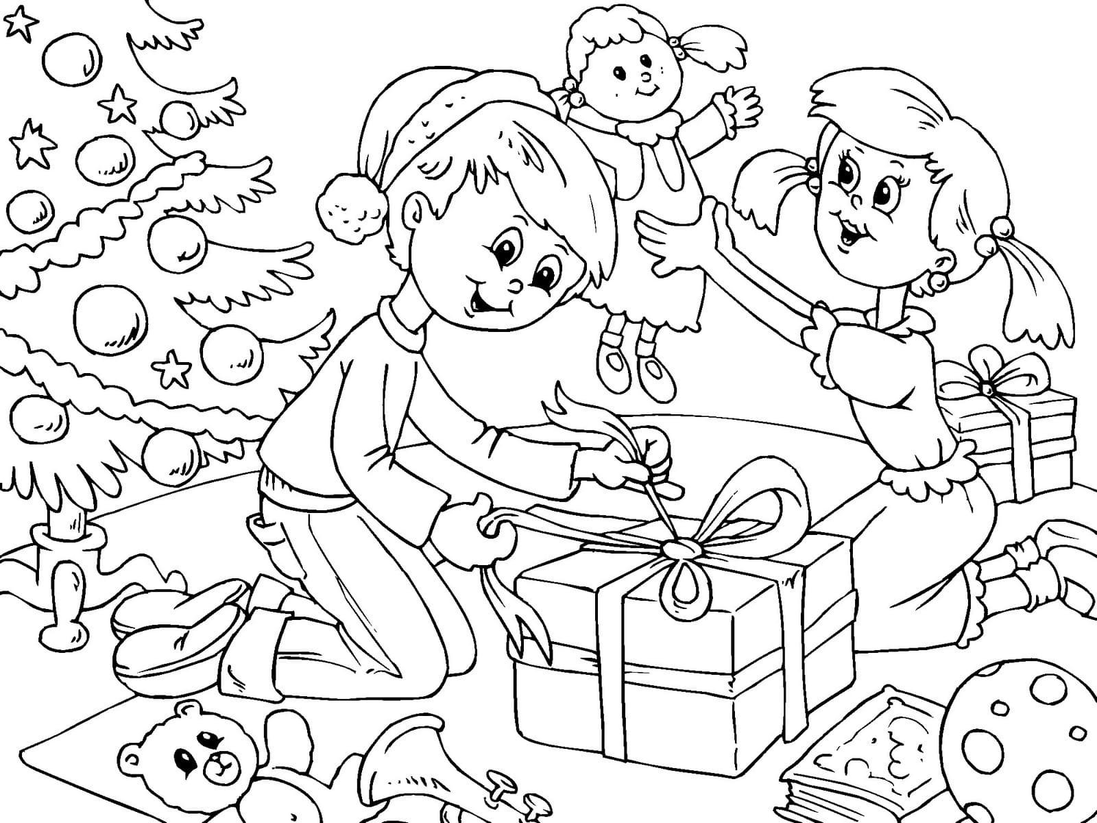 Раскраска праздник новый год для детей