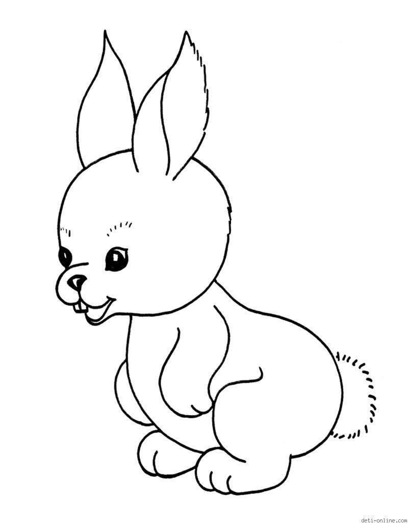 Раскраска заяц для детей 3-4 лет
