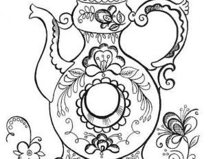 Чайный сервиз раскраска