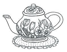 Чайник гжель рисунок раскраска (49 фото)