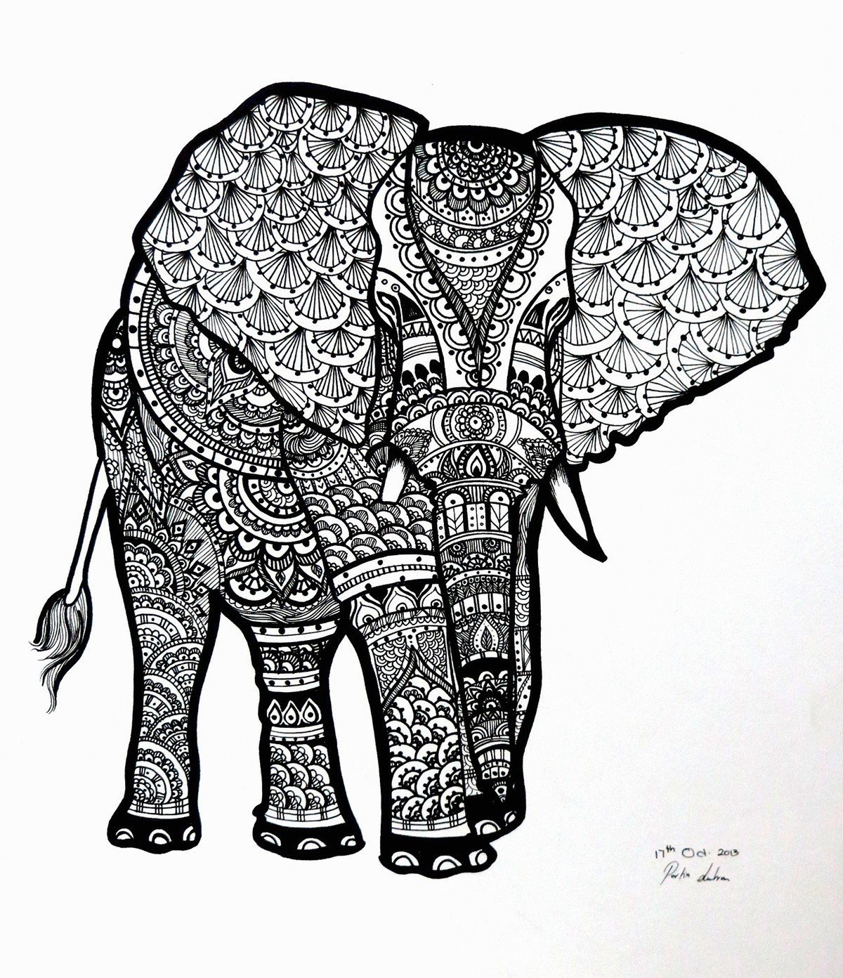 Слон индия рисунок