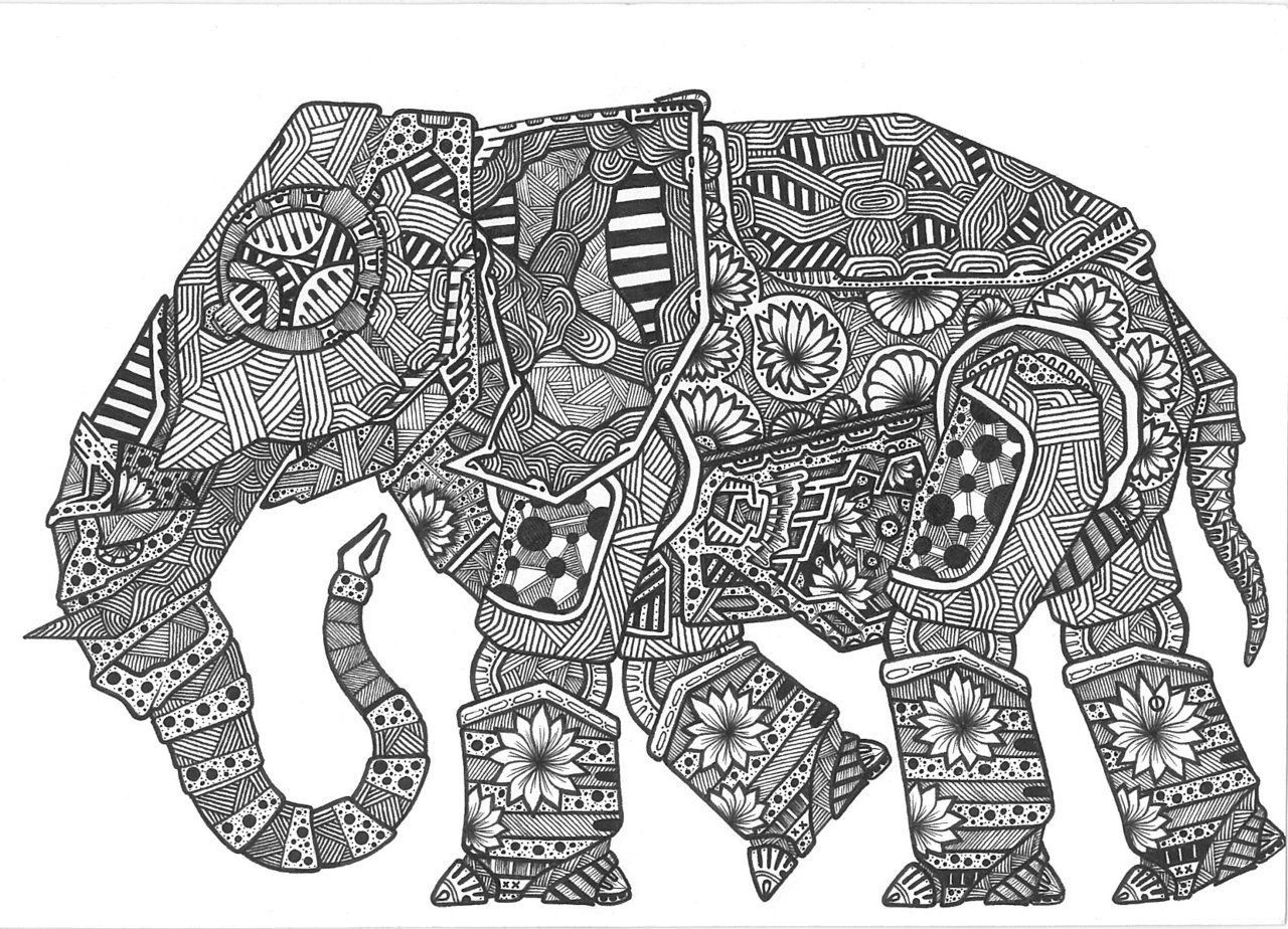Стилизованный слон Графика