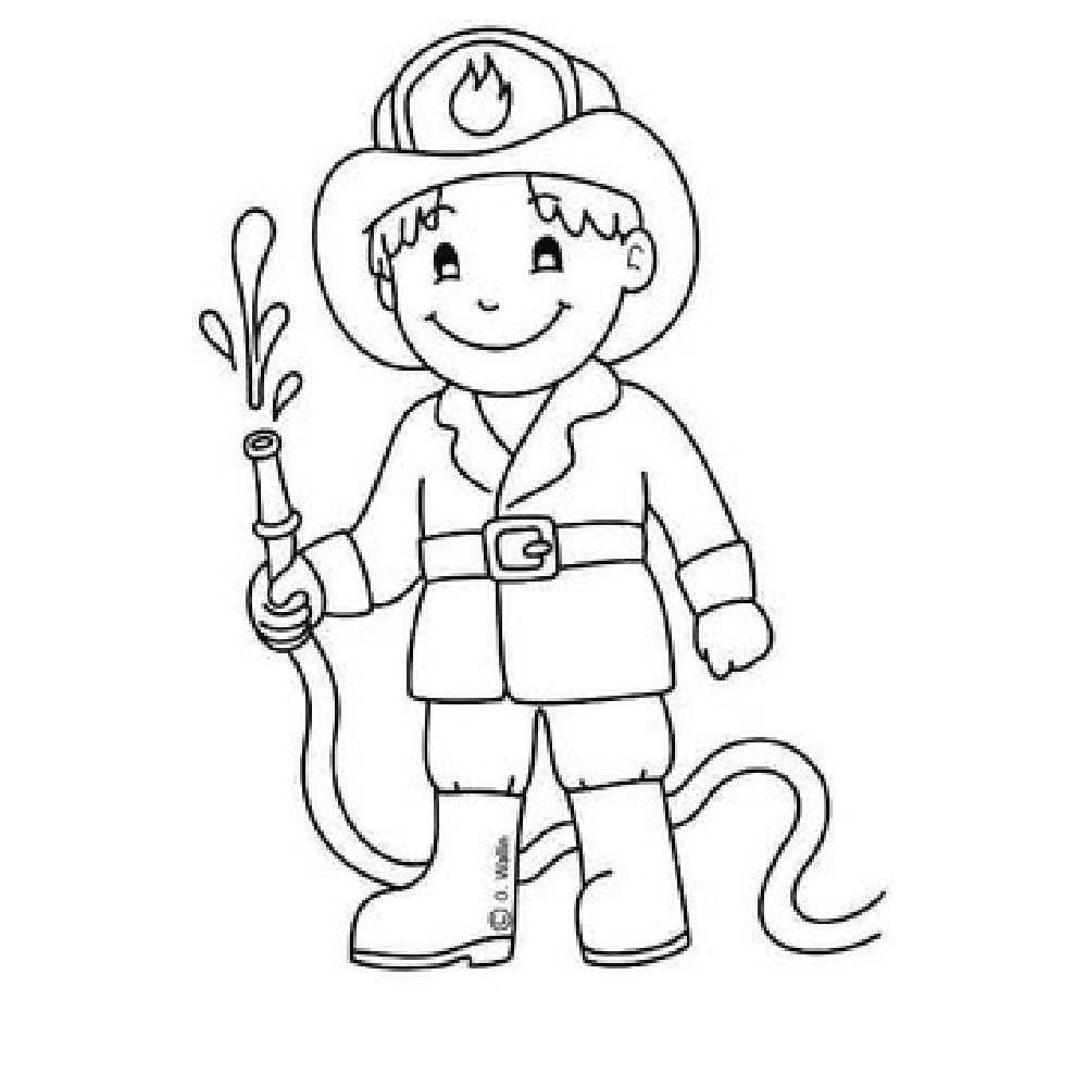 Трафарет пожарника рисунок