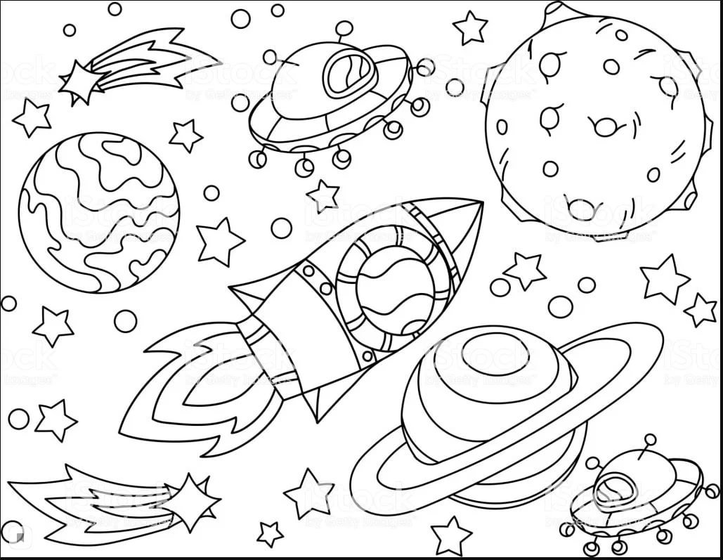 Раскраски ко Дню космонавтики в детском саду