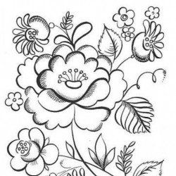 Городецкие цветы раскраска