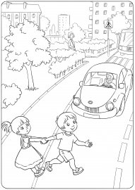 Безопасность дорожного движения раскраска