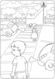 Раскраска дорожное движение