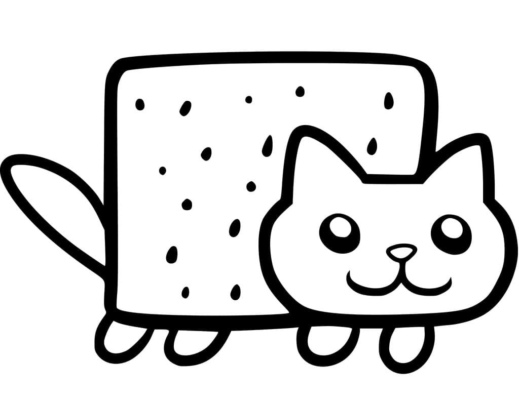 Кот бутерброд раскраска