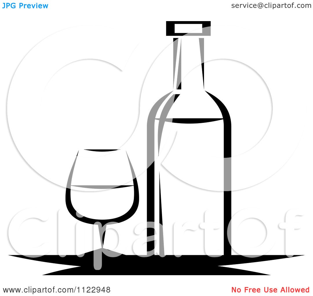 Рисунок бутылки вина с шашлыком