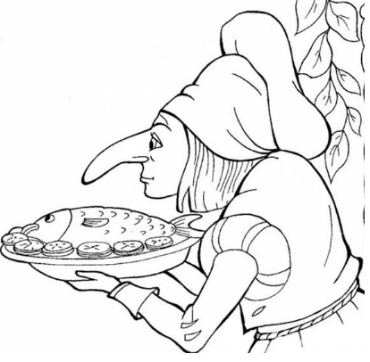 Раскраска к сказке карлик нос в Гауф