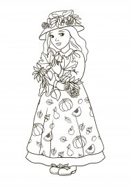 Рисунок дамы для раскрашивания