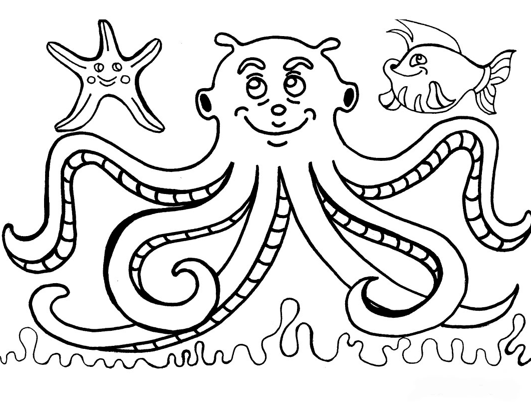 Раскраска осьминог