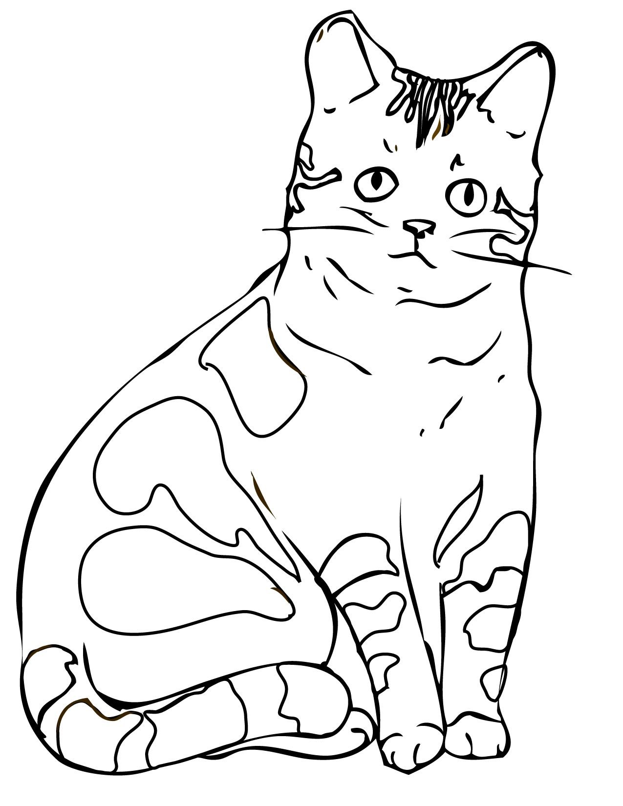 Рисунки котов для раскрашивания