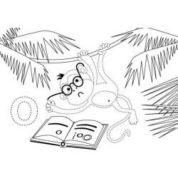 Мартышка и очки раскраска