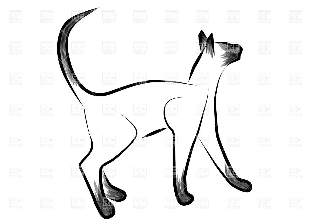 Силуэт сиамской кошки